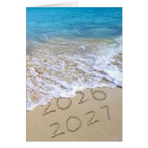 Letrero de Playa Año Nuevo 2027 con Oleaje Oceánic