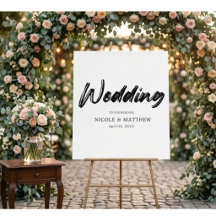 Letrero de Recepción de Boda con Caligrafía Modern