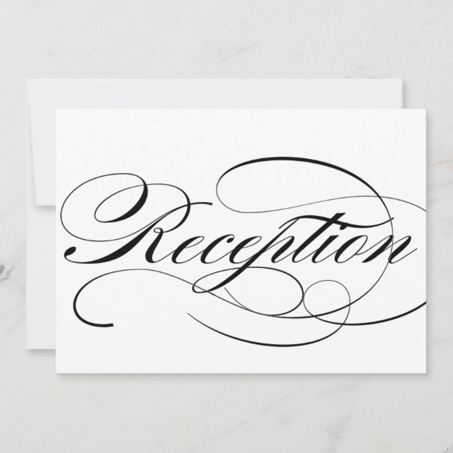 Letrero de recepción para boda en hermosa letra (Anverso)