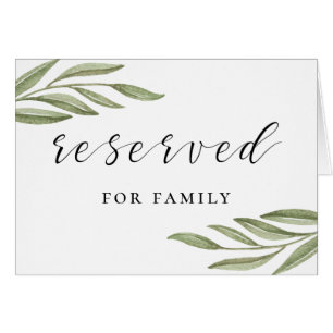 Letrero de reserva de boda con caligrafía de folla