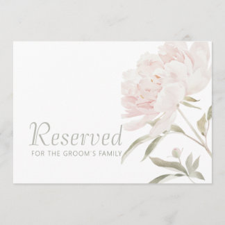 Letrero de Reserva de Boda de Peonía de Suave Rubo