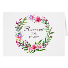 Letrero de reservado de boda floral tropical acuar