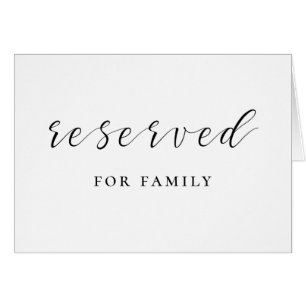 Letrero de reservado para boda con caligrafía en b