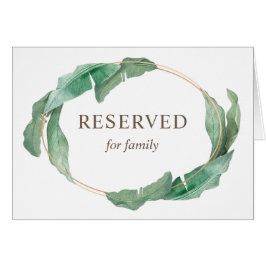 Letrero de reservado tropical acuarela. Boda verde