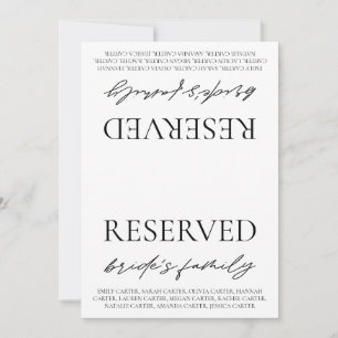 Letrero de Tarjeta de Reserva de Mesa de Boda Blan