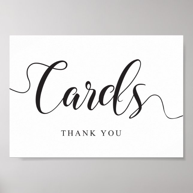 Letrero de Tarjetas de Boda. Póster de Buzón (Frente)
