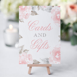 Letrero de Tarjetas y Regalos de Rosas Acuarela Ro
