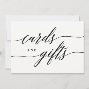 Letrero de tarjetas y regalos - Letra cursiva mode