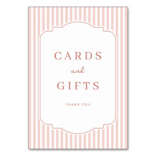 Letrero de tarjetas y regalos vintage rosa agradec