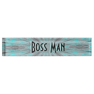 Letrero del azul del hombre de Boss