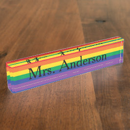 Letrero del profesor del arco iris para el