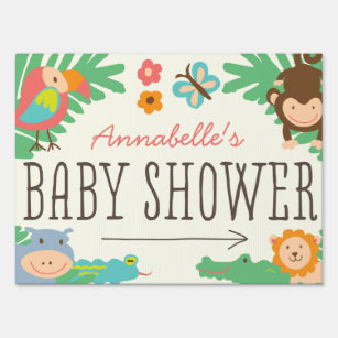Letrero En el Rótulo del Baby Shower Yard de la jungla