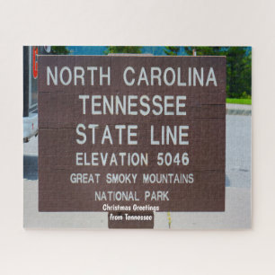 Letrero Línea Estatal Tennessee. Rompecabezas