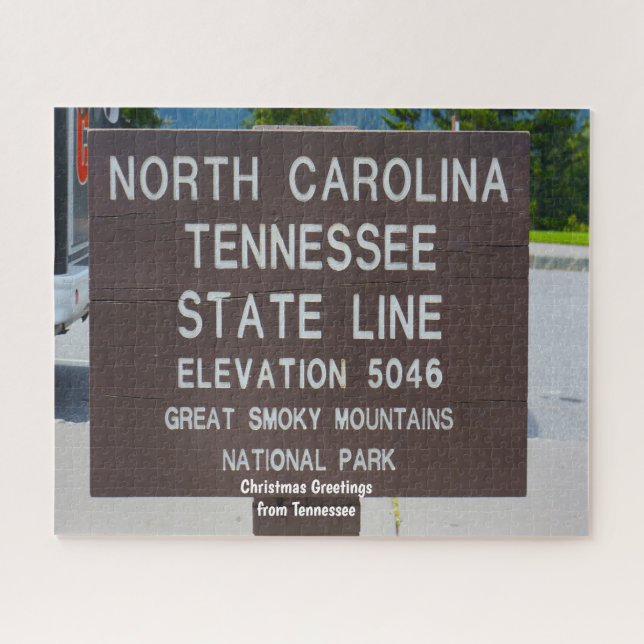 Letrero Línea Estatal Tennessee. Rompecabezas (Horizontal)