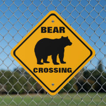 Advertencia de propiedad de cruce de oso en la cal