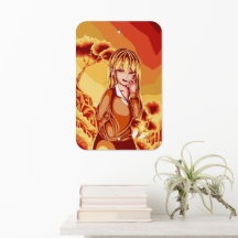 Chica Anime Monada Retro Mediotono