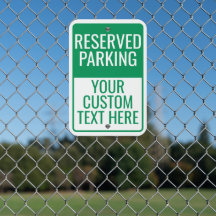 Rótulo de aparcamiento verde personalizado, Rótulo