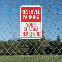 Rótulo de estacionamiento rojo personalizado, Rótu