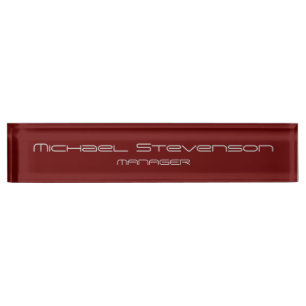 Letrero moderno elegante rojo del escritorio
