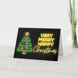 Letrero Neon de Navidad Muy Feliz Navidad Ladrillo