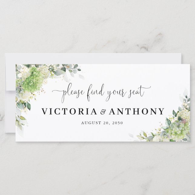 Letrero para la Mesa Principal de Boda con Hortens (Anverso)
