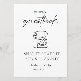 Letrero para mesa de libro de visitas de fotos par