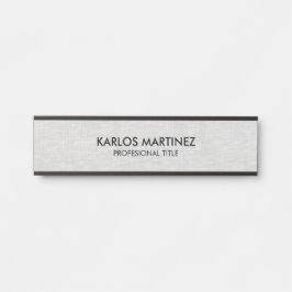 Letrero Para Puerta Abogado de Inmigración de Lino Gris Claro