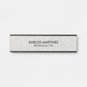 Letrero Para Puerta Abogado de Inmigración de Lino Gris Claro