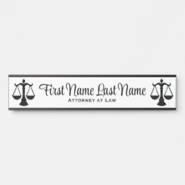 Letrero Para Puerta Abogado en la puerta de la ley Rótulo blanco