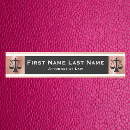Letrero Para Puerta Abogado en la puerta de la ley Rótulos Rosa Oro