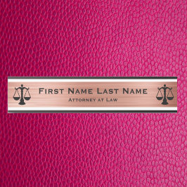 Letrero Para Puerta Abogado en la puerta de la ley Rótulos Rosa Oro