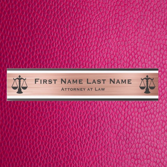 Letrero Para Puerta Abogado en la puerta de la ley Rótulos Rosa Oro (Subido por el creador)