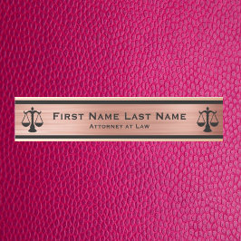 Letrero Para Puerta Abogado en la puerta de la ley Rótulos Rosa Oro