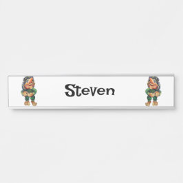 Letrero Para Puerta Acuarela de Ilustracion de Troll divertida en Esca