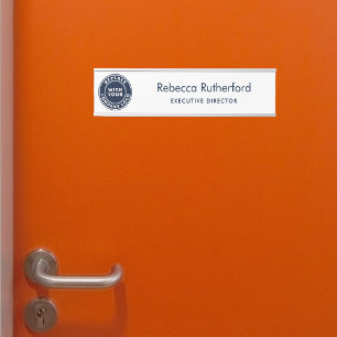 Letrero Para Puerta Agregar nombre de empleado y título de trabajo con
