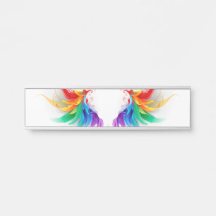 Letrero Para Puerta Alas del arco iris fluidas