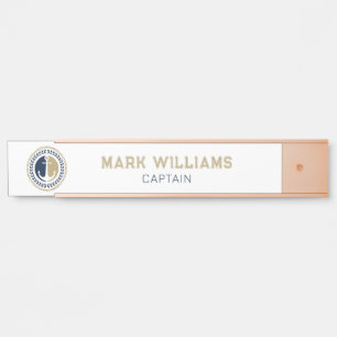 Letrero Para Puerta Anuncio de barco azul y dorado