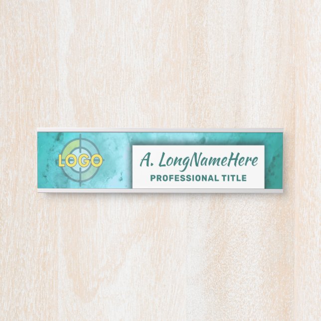 Letrero Para Puerta Aqua Seafoam Clinical Workspace Nameplate Office (Anverso)