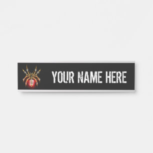 Letrero Para Puerta Araña de vapor sobre negro