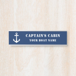 Letrero Para Puerta Armada de nombre de barco y cabaña del capitán del