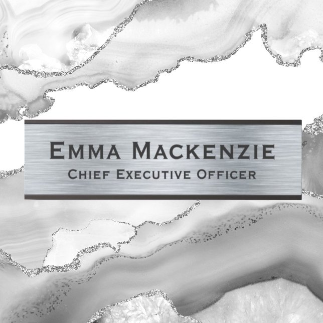 Letrero Para Puerta Aspecto metálico plateado Rótulo de puerta colgant (Subido por el creador)