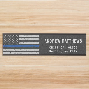 Letrero Para Puerta Bandera azul delgada Denominación policial
