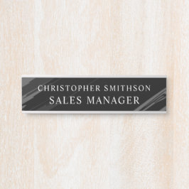 Letrero Para Puerta Black Modern Professional Plate Exchange Office