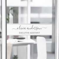 Black White Modern Script Girly Monograma Nombre