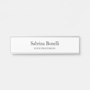 Letrero Para Puerta Blanco sencillo y elegante