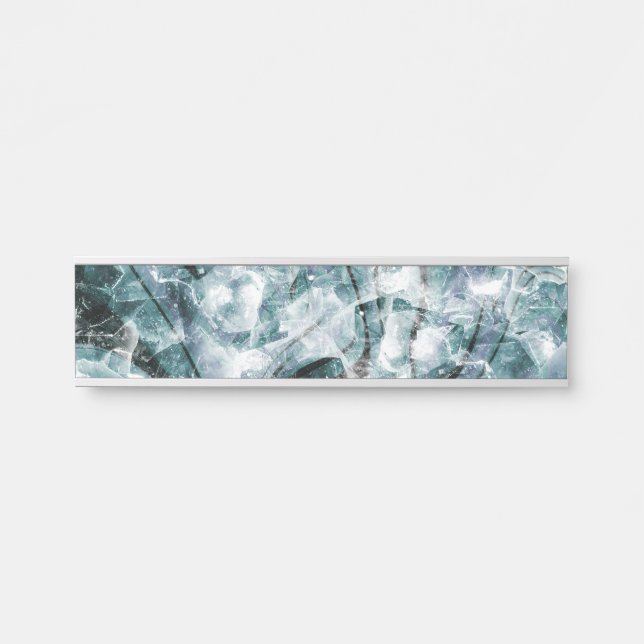 Letrero Para Puerta Blue asbtract glass texture (Anverso)
