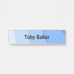 Letrero Para Puerta Blue Circular Swirls sombrío