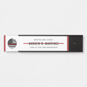 Letrero Para Puerta Bombero delgado Departamento de Rescate de Incendi