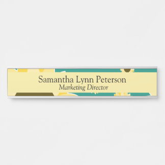 Letrero Para Puerta Bright Sunflowers on Green