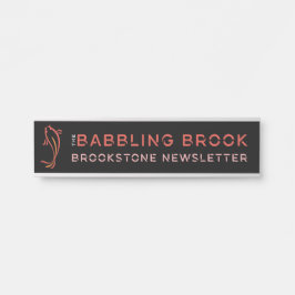 Letrero Para Puerta Brook Brookstone Babbling (2" x 8"), plateado